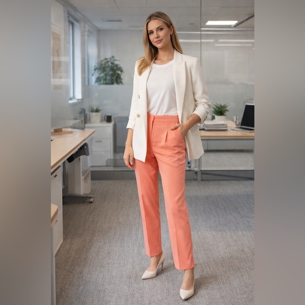 ❤️BNWT Nasty Gal suit Trousers in Apricot size 4